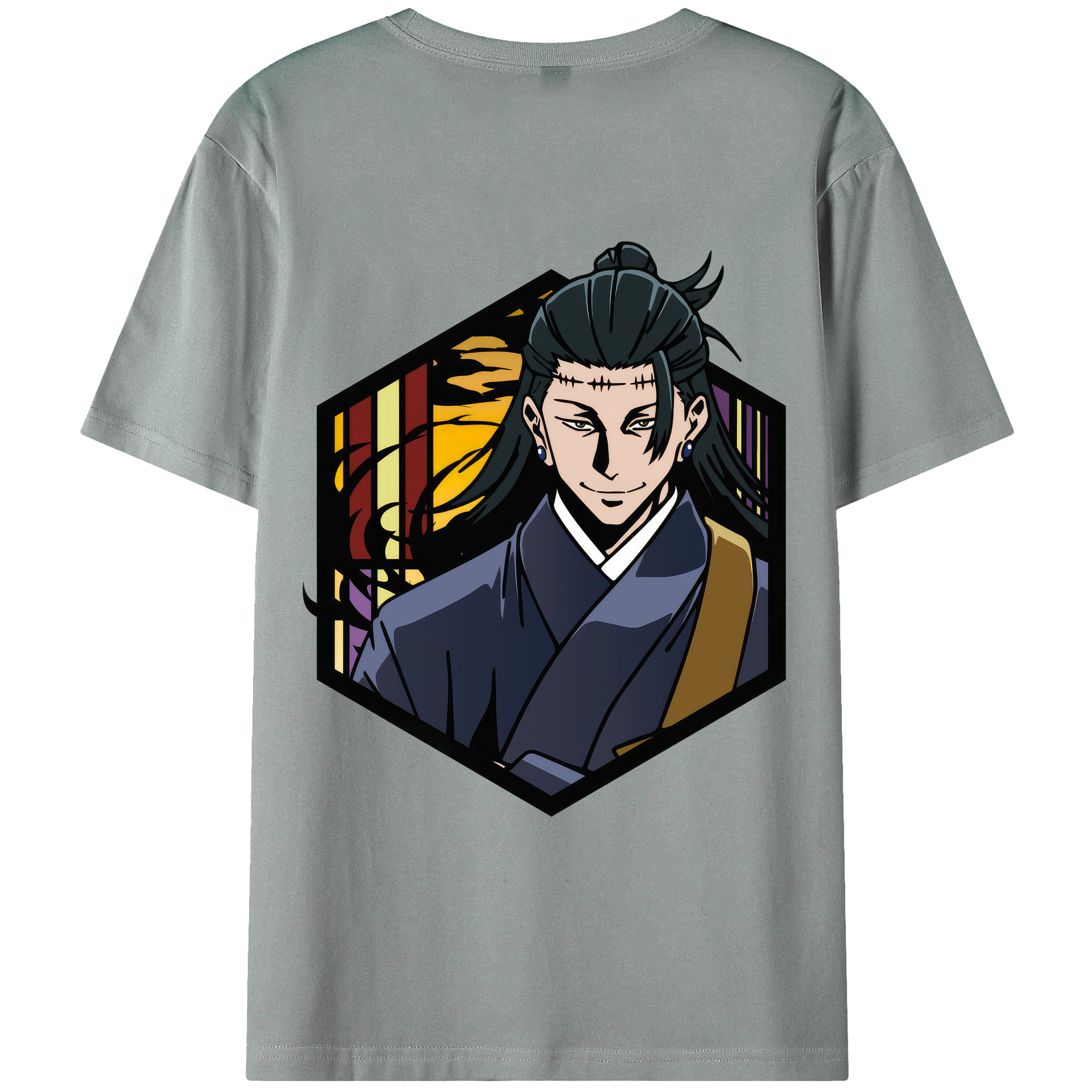 （画像用） 呪術廻戦 Jujutsu Kaisen 綿100％ メンズ半袖Tシャツ（バックプリント） 通気性